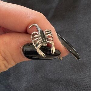 Sterling and onyx scorpion earrings